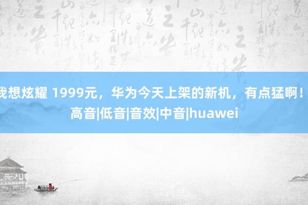 我想炫耀 1999元，华为今天上架的新机，有点猛啊！|高音|低音|音效|中音|huawei