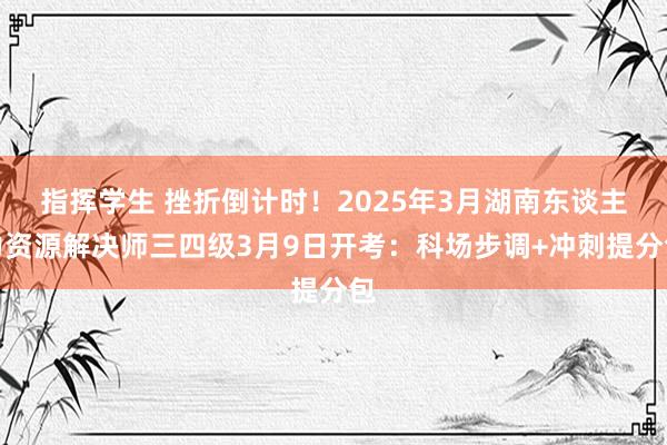 指挥学生 挫折倒计时！2025年3月湖南东谈主力资源解决师三四级3月9日开考：科场步调+冲刺提分包