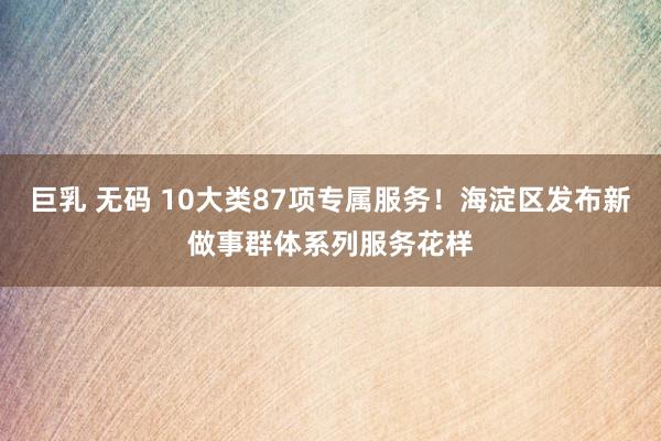 巨乳 无码 10大类87项专属服务！海淀区发布新做事群体系列服务花样