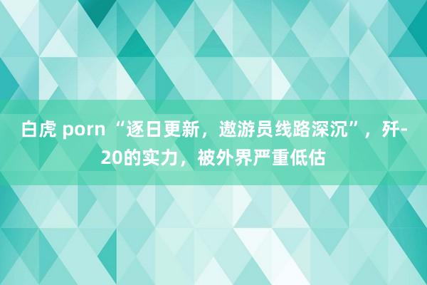 白虎 porn “逐日更新，遨游员线路深沉”，歼-20的实力，被外界严重低估