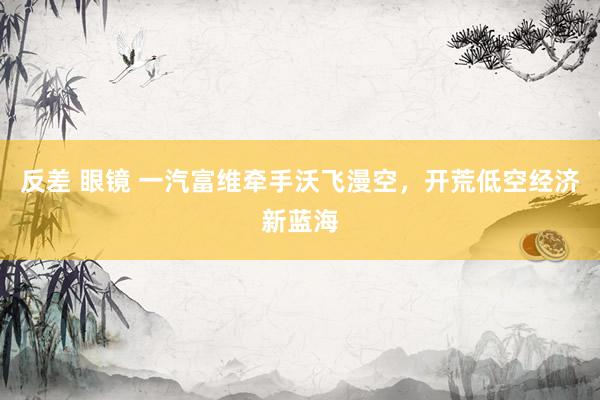 反差 眼镜 一汽富维牵手沃飞漫空，开荒低空经济新蓝海